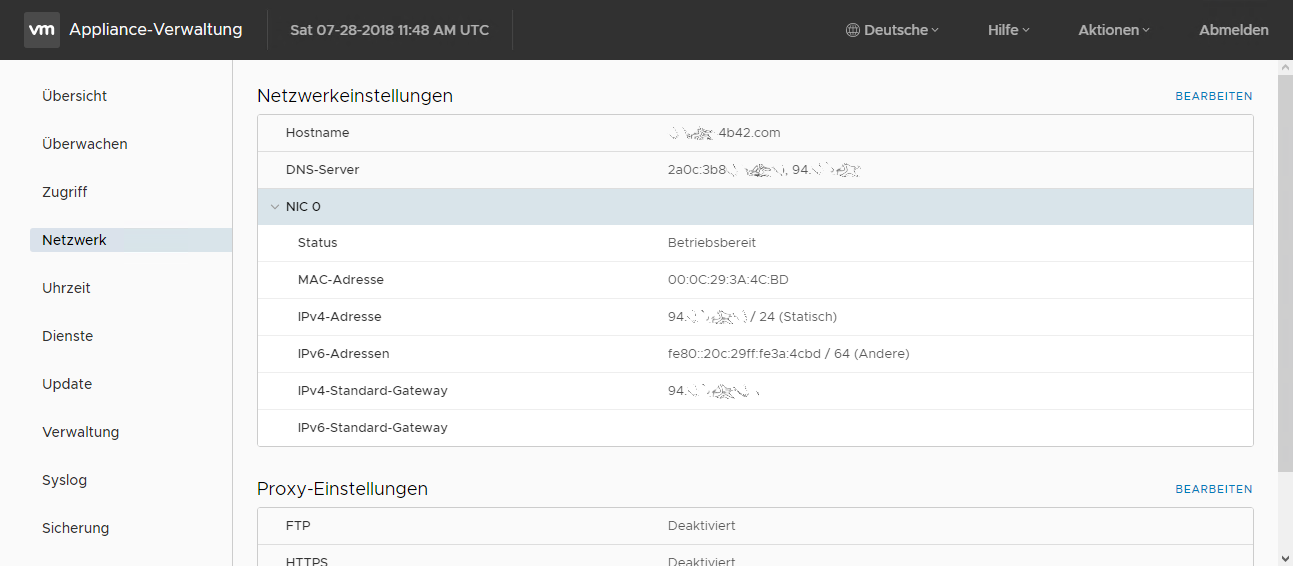 VCSA 6.7 IPv6