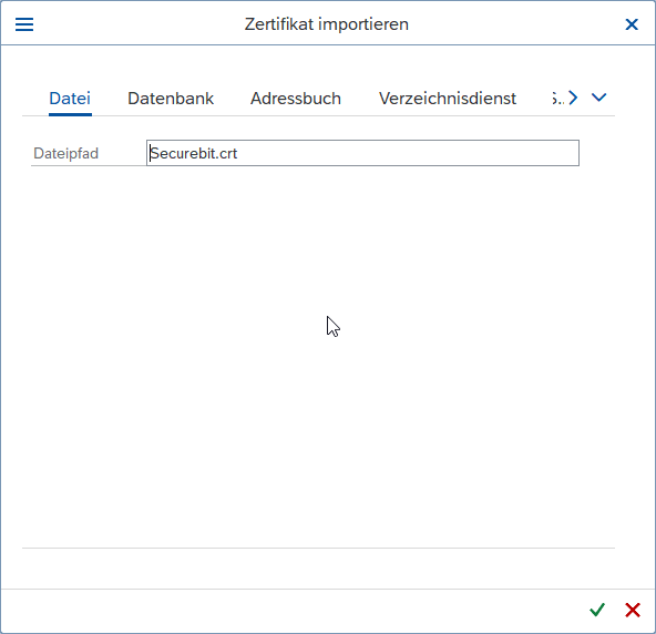 SAP Zertifikat importieren