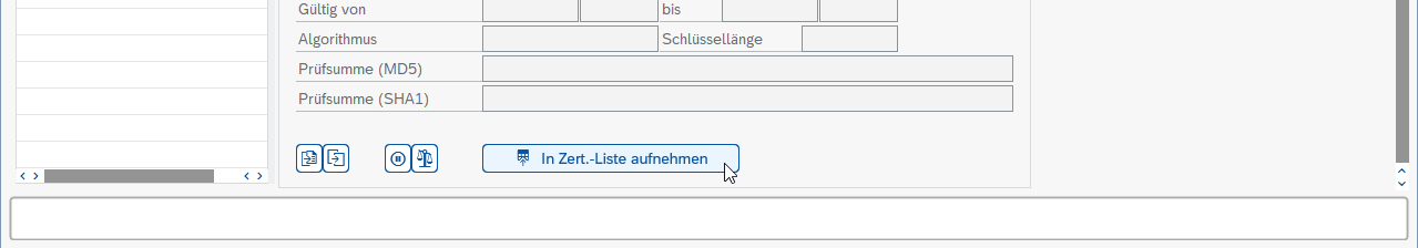 SAP Zertifikat aufnehmen